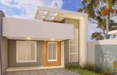 Imagem: A casa possui 3 Dormitórios, 2 Banheiros, 2 Vagas na garagem