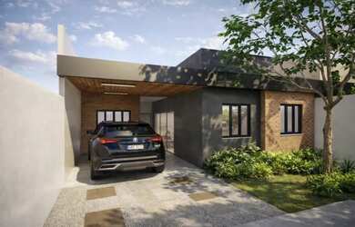 Imagem: A casa possui 3 Dormitórios, 2 Banheiros, 2 Vagas na garagem