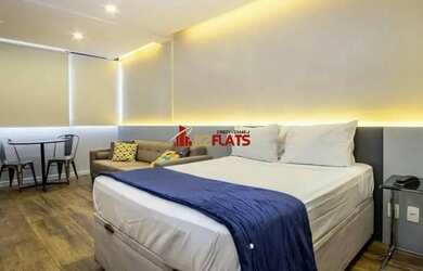 Imagem: O studio possui 1 Dormitório, 1 Banheiro, 1 Vaga na garagem