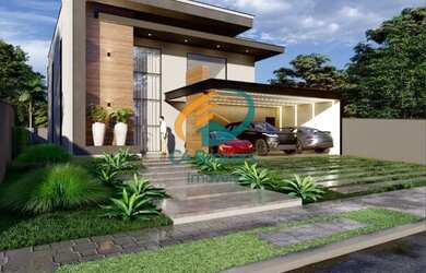 Imagem: A casa possui 4 Dormitórios, 4 Banheiros, 5 Vagas na garagem