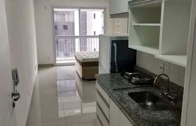 Imagem: O studio possui 1 Dormitório, 1 Banheiro, 28m² de Área e
