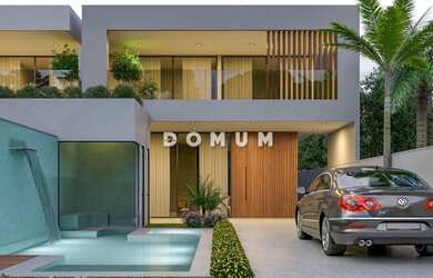 Imagem: A casa em condomínio possui 5 Dormitórios, 5 Banheiros, 2