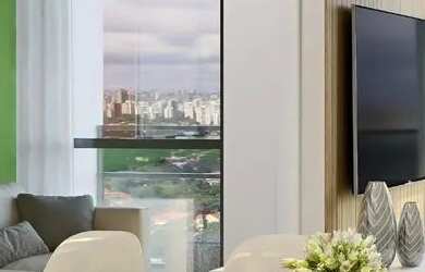 Imagem: O apartamento possui 2 Dormitórios, 1 Banheiro, 1 Vaga na garagem