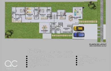 Imagem: A casa em condomínio possui 4 Dormitórios, 4 Banheiros, 2