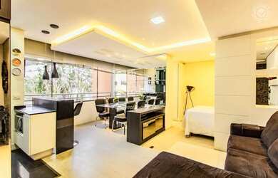 Imagem: O apartamento possui 1 Dormitório, 1 Banheiro, 1 Vaga na garagem