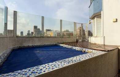 Imagem: O apartamento na cobertura possui 3 Dormitórios, 5 Banheiros