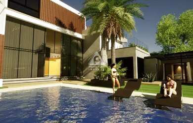 Imagem: A casa em condomínio possui 5 Dormitórios, 5 Banheiros, 5