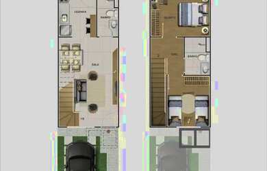 Imagem: O apartamento possui 2 Dormitórios, 2 Banheiros, 1 Vaga na