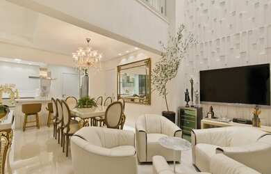 Imagem: O apartamento na cobertura possui 3 Dormitórios, 5 Banheiros