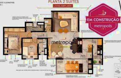 Imagem: O apartamento possui 2 Dormitórios, 3 Banheiros, 2 Vagas na