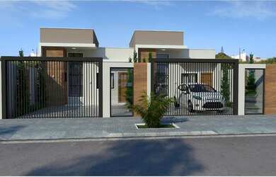 Imagem: A casa possui 3 Dormitórios, 2 Banheiros, 2 Vagas na garagem