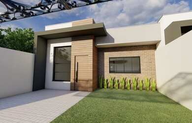 Imagem: A casa possui 3 Dormitórios, 2 Banheiros, 2 Vagas na garagem