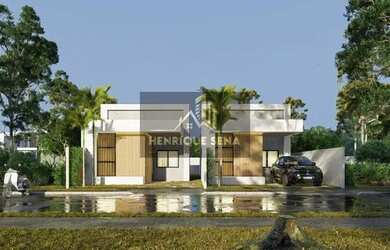 Imagem: A casa possui 3 Dormitórios, 1 Banheiro, 2 Vagas na garagem