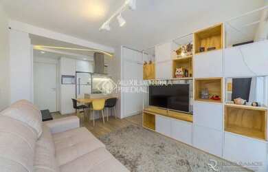 Imagem: O apartamento possui 1 Dormitório, 1 Banheiro, 1 Vaga na garagem