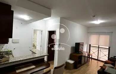 Imagem: O apartamento possui 1 Dormitório, 1 Banheiro, 1 Vaga na garagem