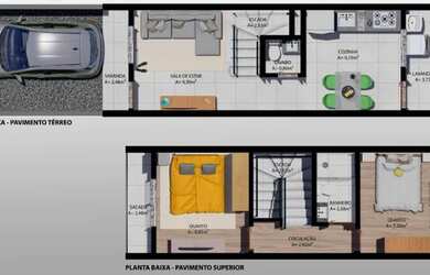 Imagem 2: Geminado. 62m² de Área, 1 Vaga na garageme2 Dormitórios