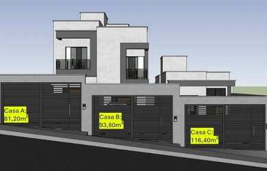 Imagem: A casa possui 3 Dormitórios, 2 Banheiros, 2 Vagas na garagem