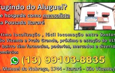 Imagem: O quarto está localizado em Itararé, São Vicente para alugar