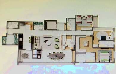 Imagem: O apartamento possui 3 Dormitórios, 3 Banheiros, 2 Vagas na