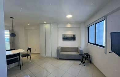 Imagem: O apartamento possui 1 Dormitório, 1 Banheiro, 1 Vaga na garagem