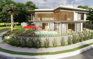 Imagem: A casa possui 5 Dormitórios, 5 Banheiros, 3 Vagas na garagem