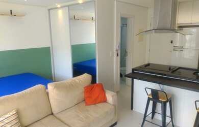 Imagem: O apartamento possui 1 Dormitório, 1 Banheiro, 1 Vaga na garagem