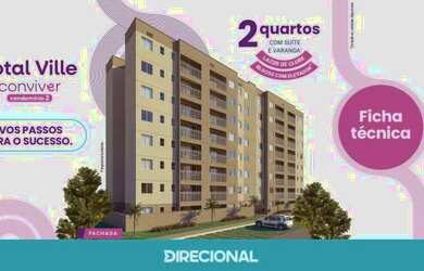 Imagem: O apartamento possui 2 Dormitórios, 2 Banheiros, 1 Vaga na