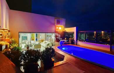 Imagem: O apartamento na cobertura possui 4 Dormitórios, 3 Banheiros