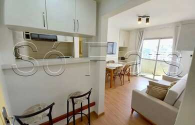 Imagem: O apartamento possui 1 Dormitório, 1 Banheiro, 1 Vaga na garagem