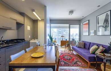 Imagem: O apartamento possui 1 Dormitório, 2 Banheiros, 1 Vaga na garagem