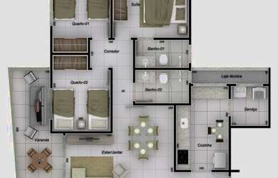 Imagem 4: Apartamento MONTADO - 3 QUARTOS - SANTA MÔNICA