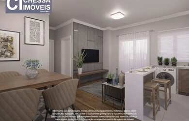 Imagem: O apartamento possui 2 Dormitórios, 1 Banheiro, 1 Vaga na garagem