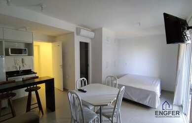 Imagem: O apartamento possui 1 Dormitório, 1 Banheiro, 1 Vaga na garagem