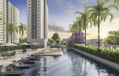 Imagem: O apartamento possui 2 Dormitórios, 1 Banheiro, 1 Vaga na garagem