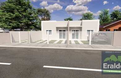 Imagem: A casa possui 2 Dormitórios, 1 Banheiro, 2 Vagas na garagem