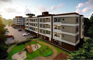 Imagem: O apartamento possui 2 Dormitórios, 1 Banheiro, 1 Vaga na garagem