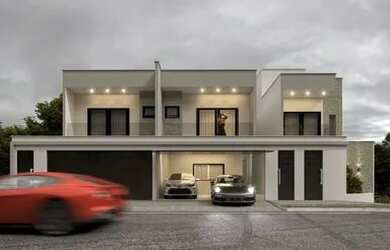 Imagem: A casa possui 3 Dormitórios, 2 Banheiros, 2 Vagas na garagem