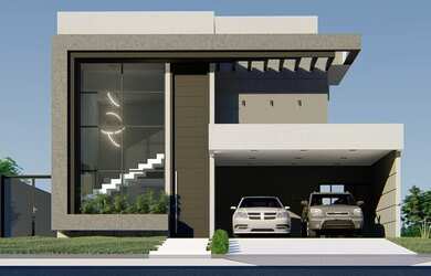 Imagem: A casa em condomínio possui 4 Dormitórios, 5 Banheiros, 4