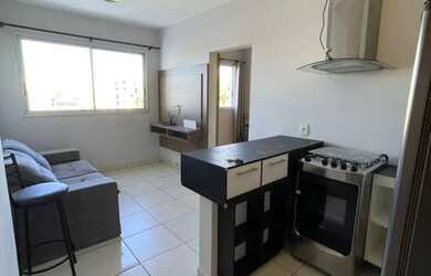 Imagem: O apartamento possui 1 Dormitório, 1 Banheiro, 1 Vaga na garagem