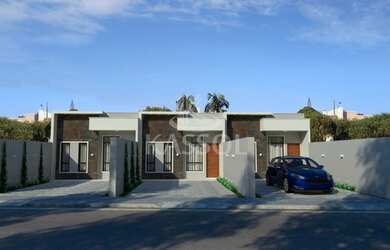 Imagem: A casa possui 3 Dormitórios, 1 Banheiro, 2 Vagas na garagem