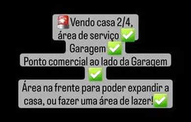 Imagem: A casa possui 2 Dormitórios, 1 Banheiro, 2 Vagas na garagem