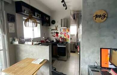 Imagem: O apartamento possui 1 Dormitório, 2 Banheiros, 1 Vaga na garagem