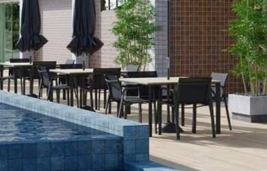 Imagem: O apartamento possui 1 Dormitório, 1 Banheiro, 1 Vaga na garagem