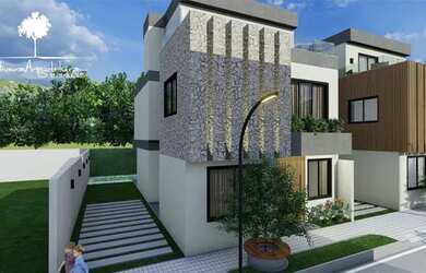 Imagem: A casa em condomínio possui 5 Dormitórios, 5 Banheiros, 2