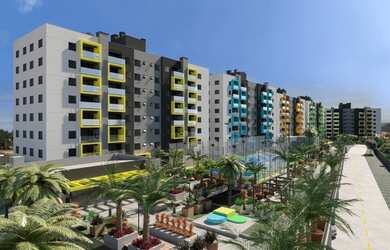 Imagem: O apartamento possui 2 Dormitórios, 1 Banheiro, 1 Vaga na garagem