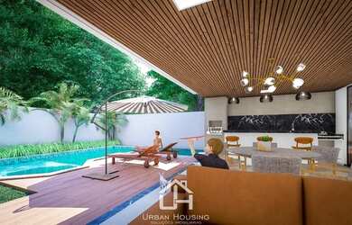 Imagem: A casa em condomínio possui 4 Dormitórios, 5 Banheiros, 5