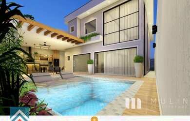 Imagem: A casa em condomínio possui 5 Dormitórios, 5 Banheiros, 3