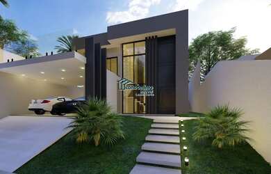 Imagem: A casa possui 4 Dormitórios, 3 Banheiros, 3 Vagas na garagem