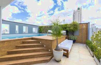 Imagem: O apartamento na cobertura possui 3 Dormitórios, 4 Banheiros