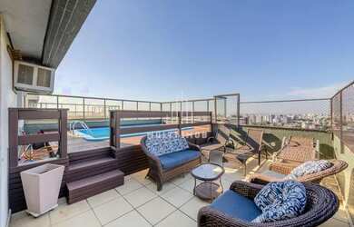 Imagem: O apartamento na cobertura possui 3 Dormitórios, 4 Banheiros